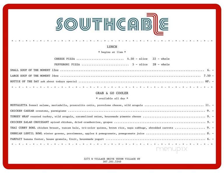 Southcable Cafe - Teton Village, WY