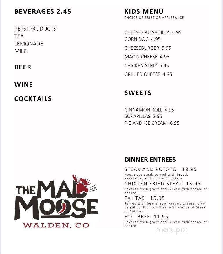 The Mad Moose Cafe - Walden, CO